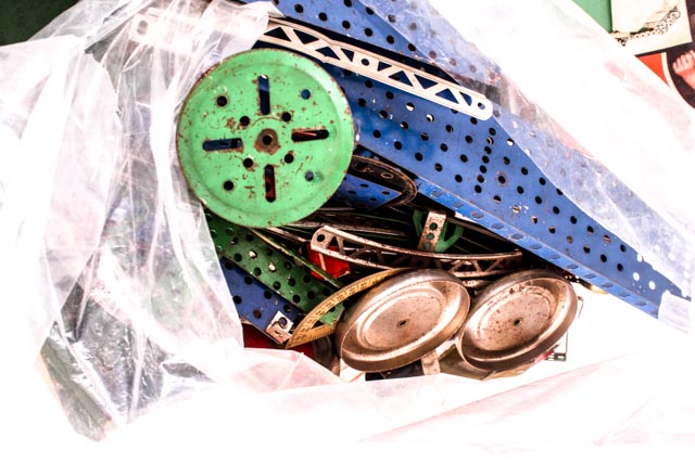 Vintage Radio Flyer Row Cart Scooter and Meccano Building Set