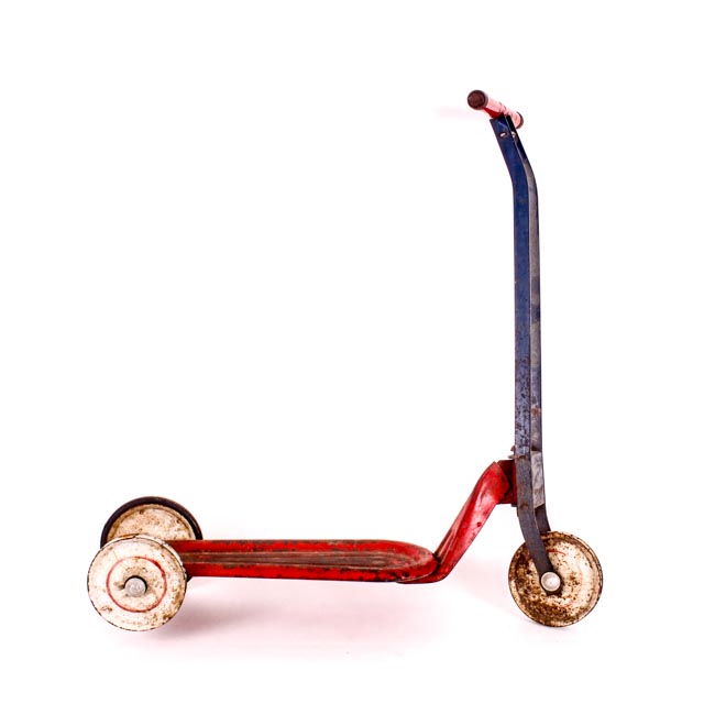 Vintage Radio Flyer Row Cart Scooter and Meccano Building Set