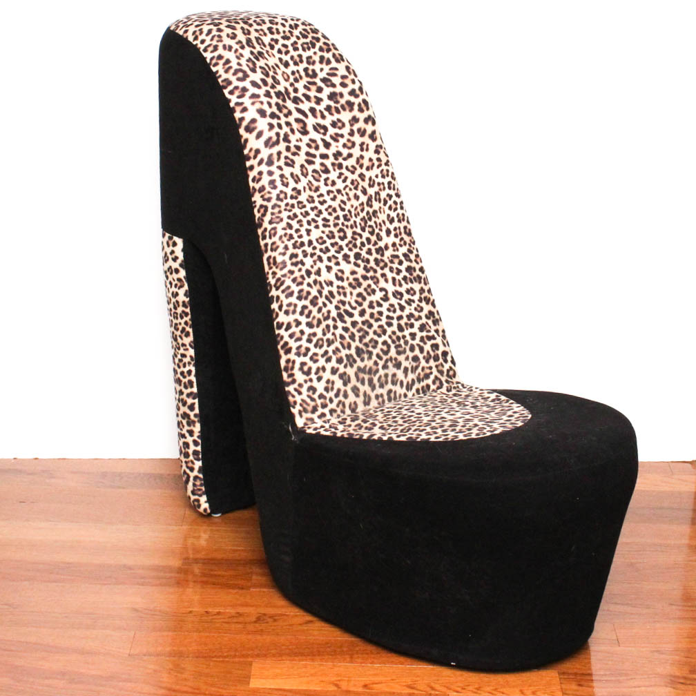 Leopard Print High Heel Shoe Chair