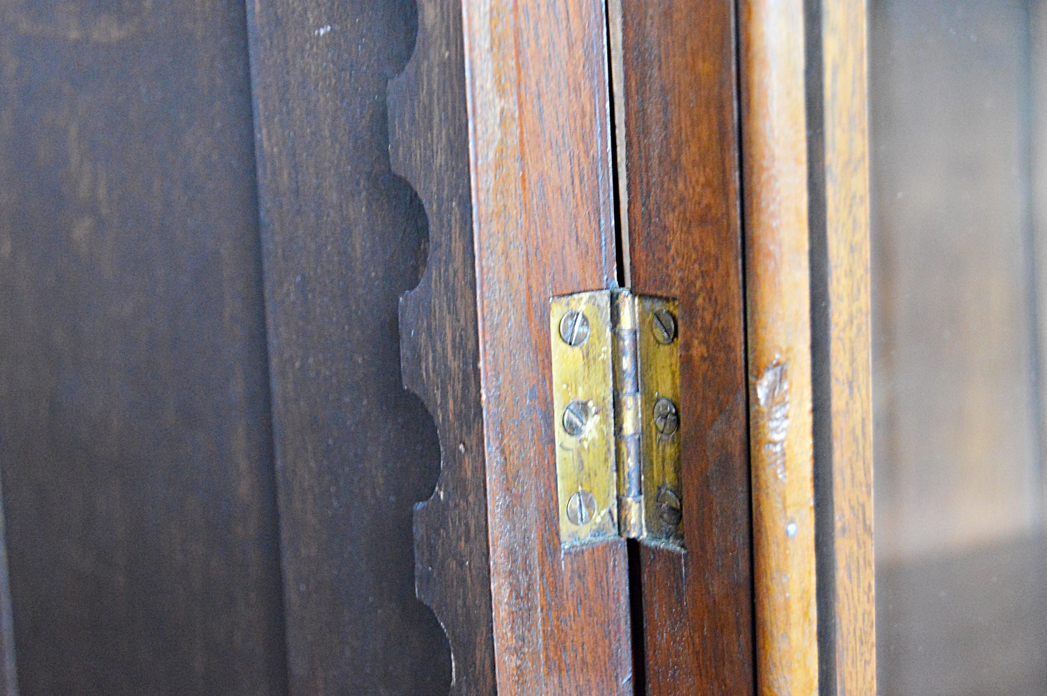 Victorian Eastlake Walnut Triple Bookcase Cabinet