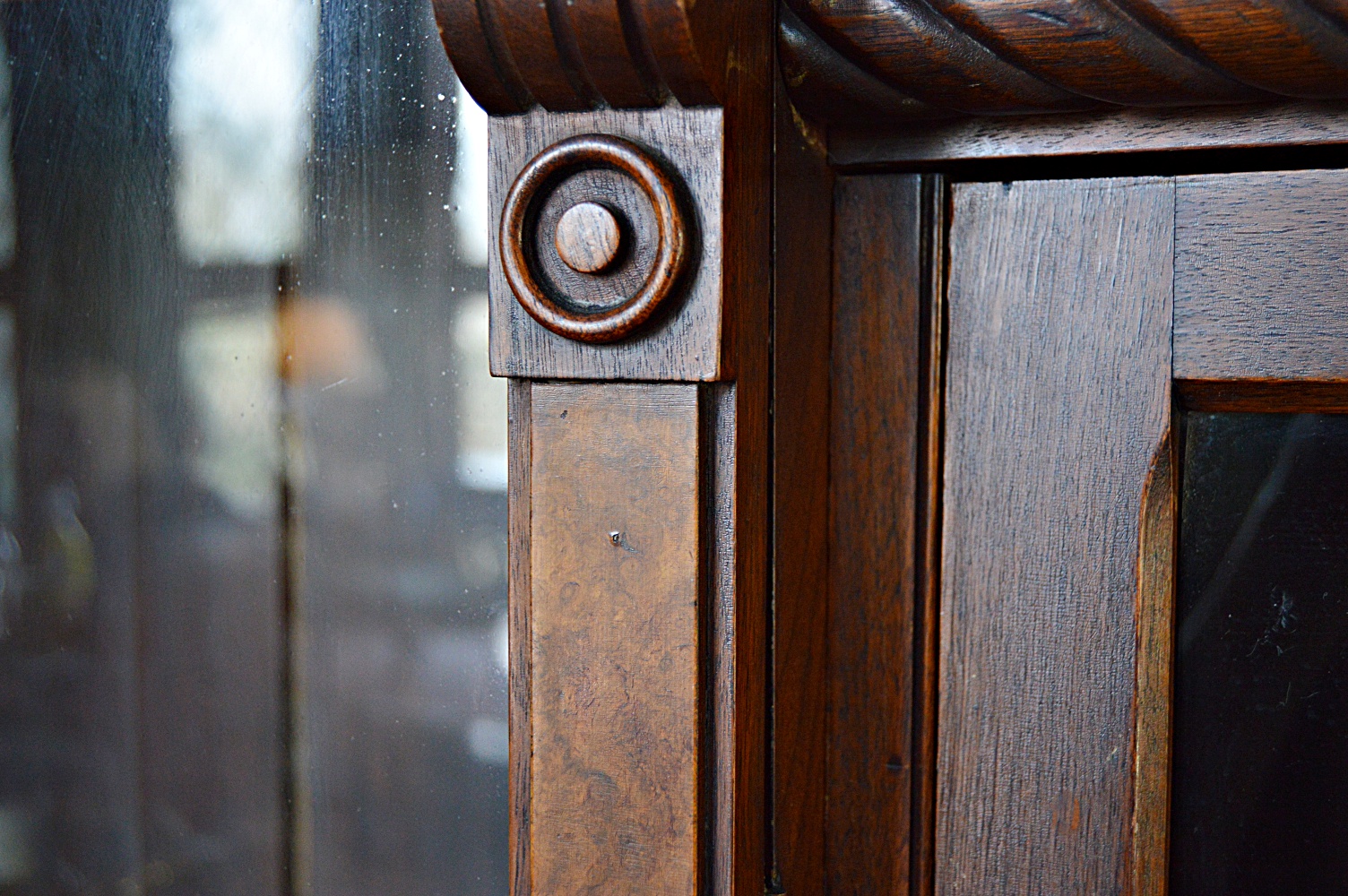 Victorian Eastlake Walnut Triple Bookcase Cabinet