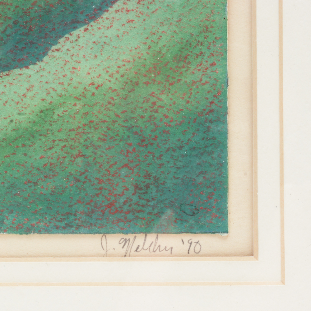 Signed James Melcher Watercolor and Ink