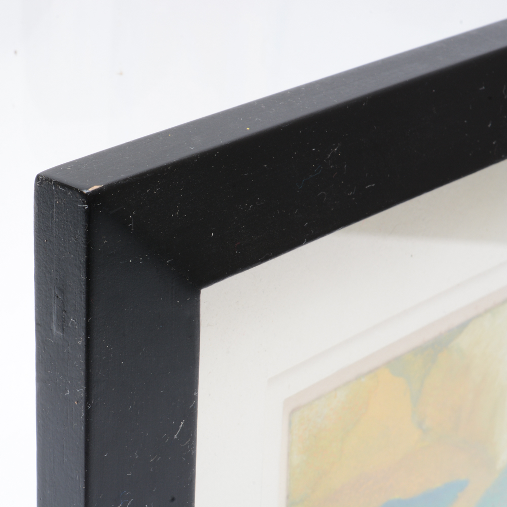 Signed James Melcher Watercolor and Ink