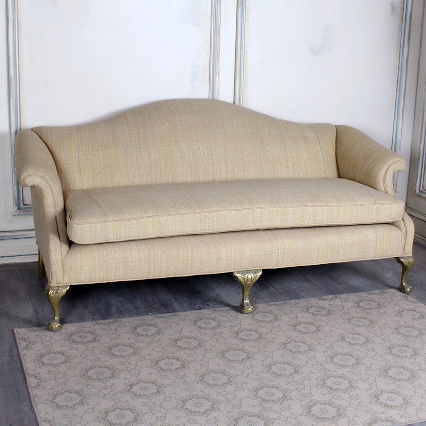 Queen Anne Style Camelback Sofa