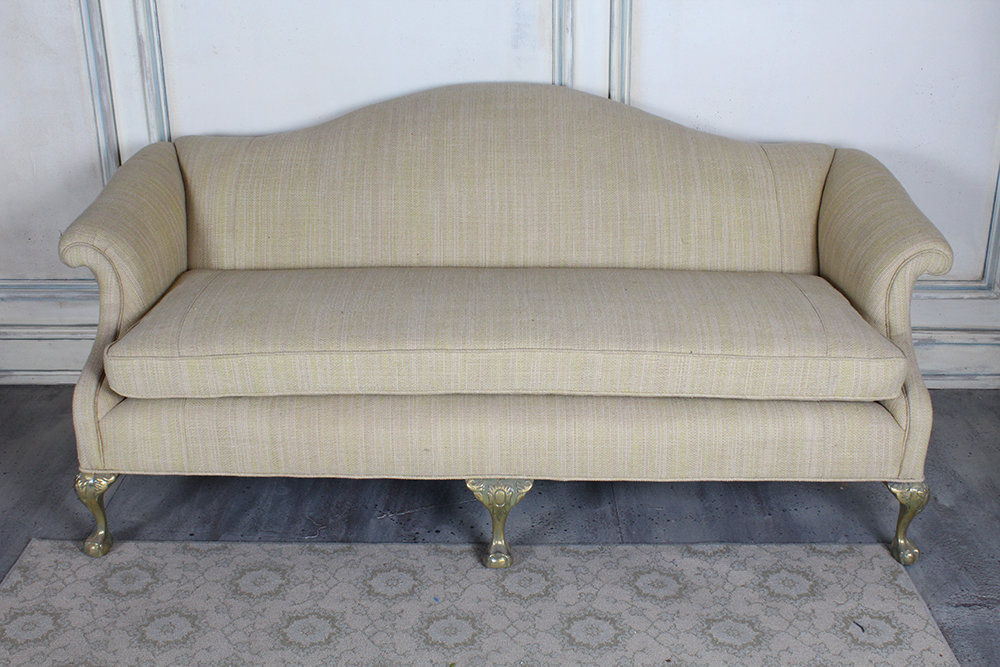 Queen Anne Style Camelback Sofa