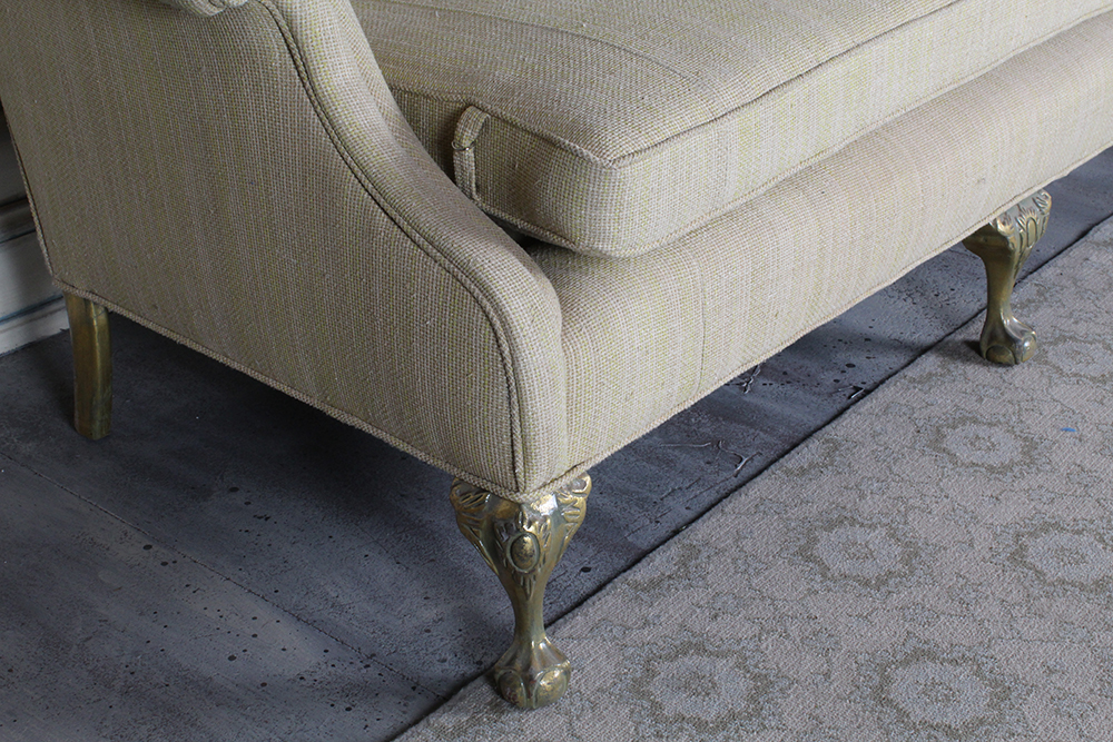 Queen Anne Style Camelback Sofa