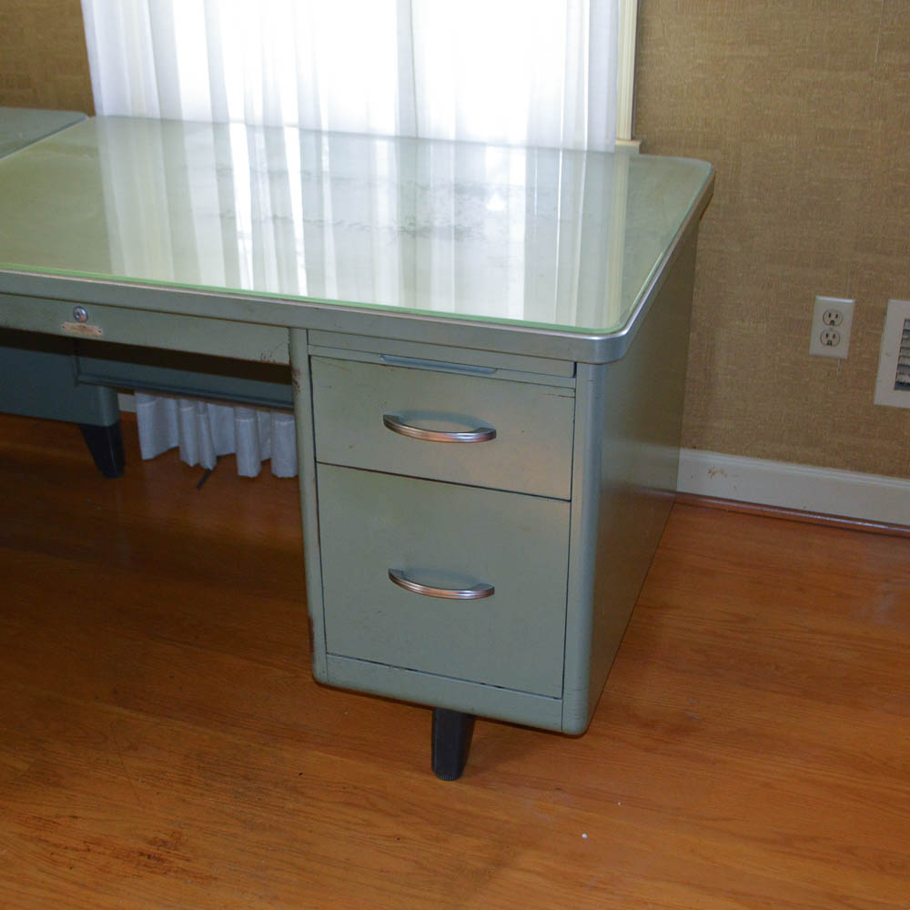 Vintage Steel Age Metal Desk and Chair