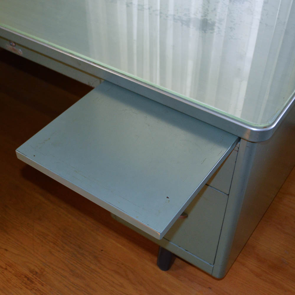 Vintage Steel Age Metal Desk and Chair