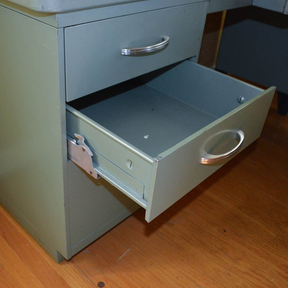 Vintage Steel Age Metal Desk and Chair