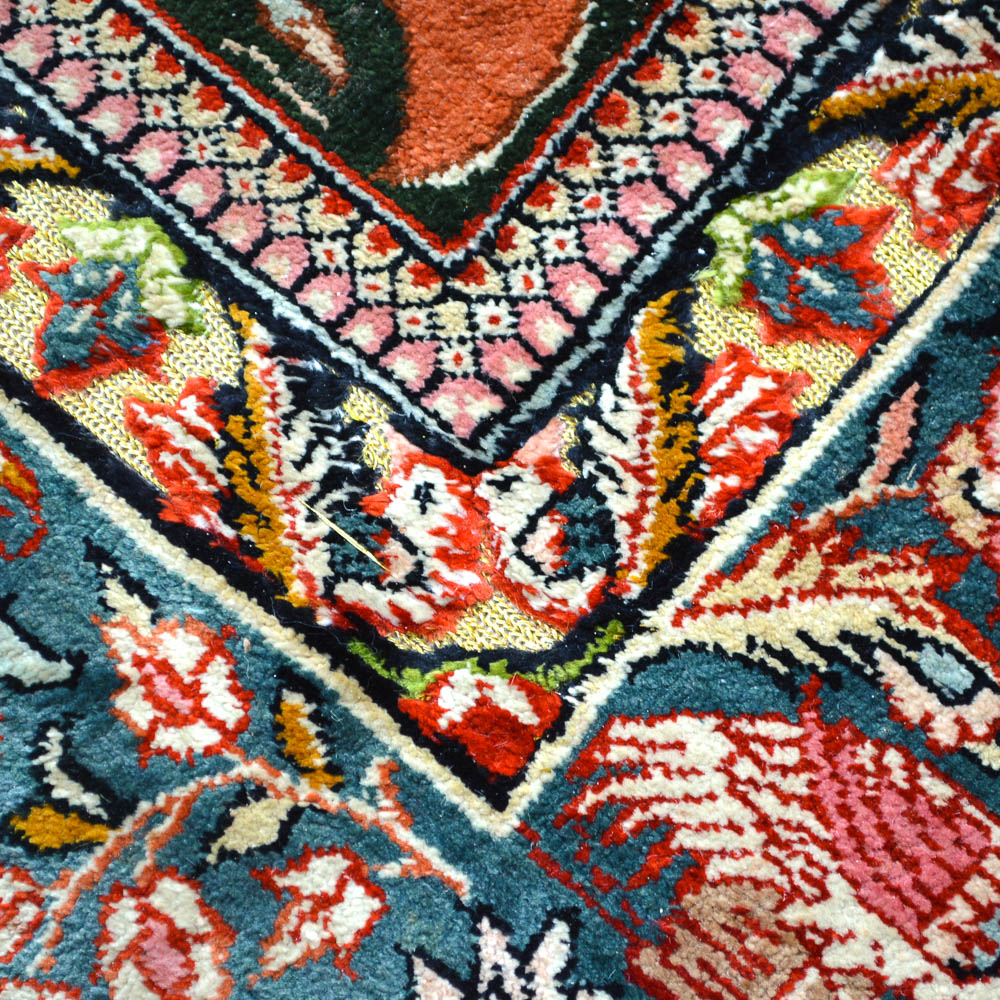 Signed Handwoven Chinese Pictorial Silk Area Rug