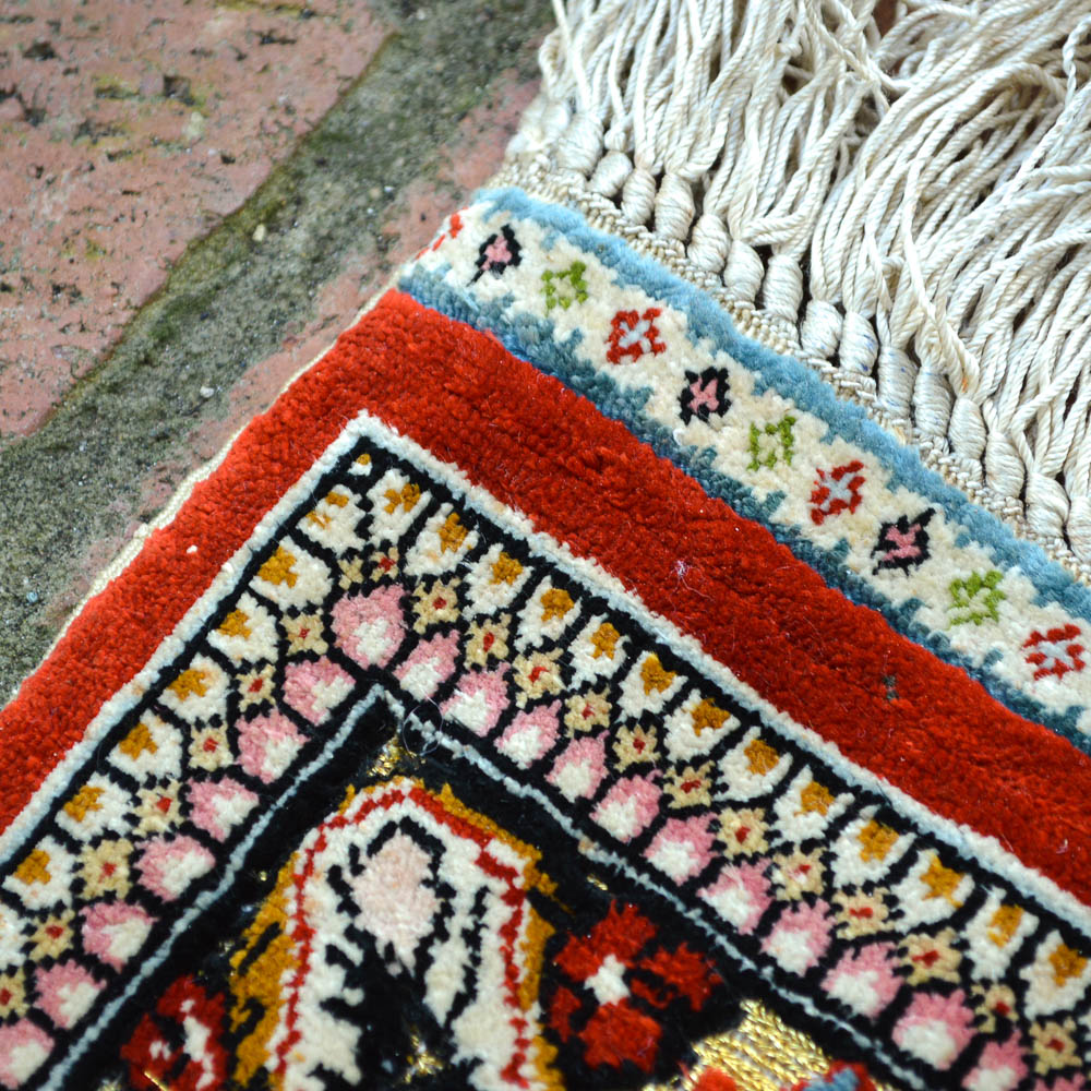 Signed Handwoven Chinese Pictorial Silk Area Rug