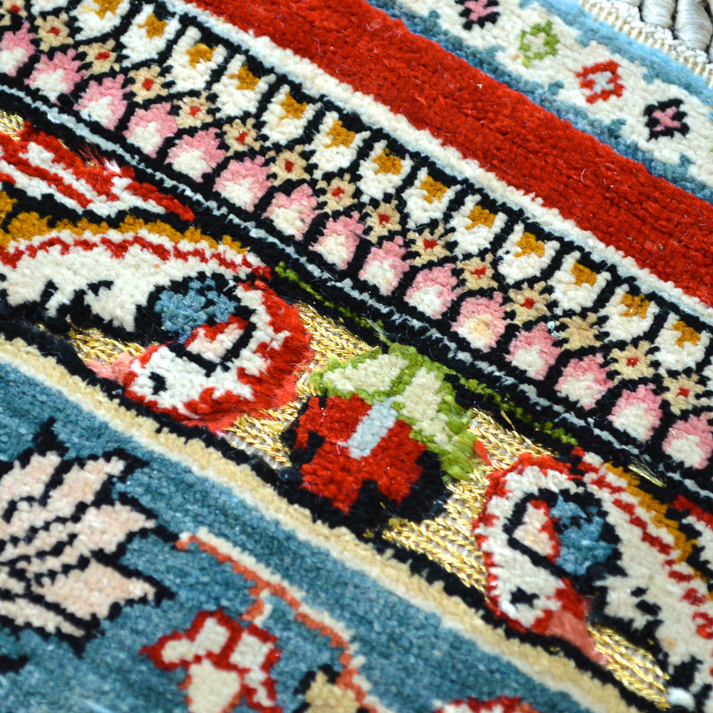 Signed Handwoven Chinese Pictorial Silk Area Rug