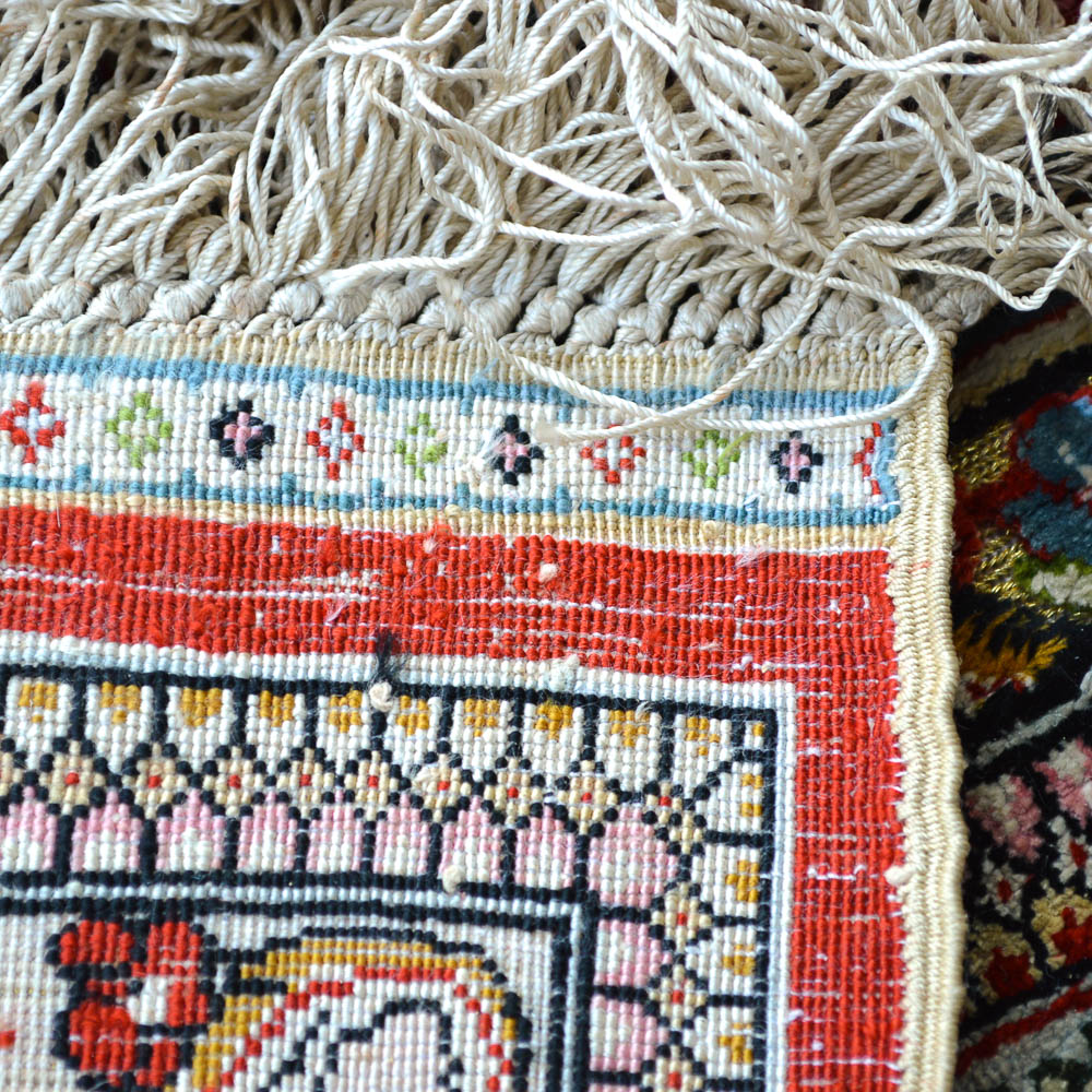 Signed Handwoven Chinese Pictorial Silk Area Rug