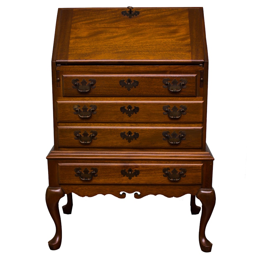 Vintage Mahogany Drop-Front Secretary Desk by Maddox Table Co.