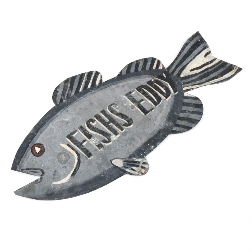 Vintage "Fishs Eddy" Cut Out Sign