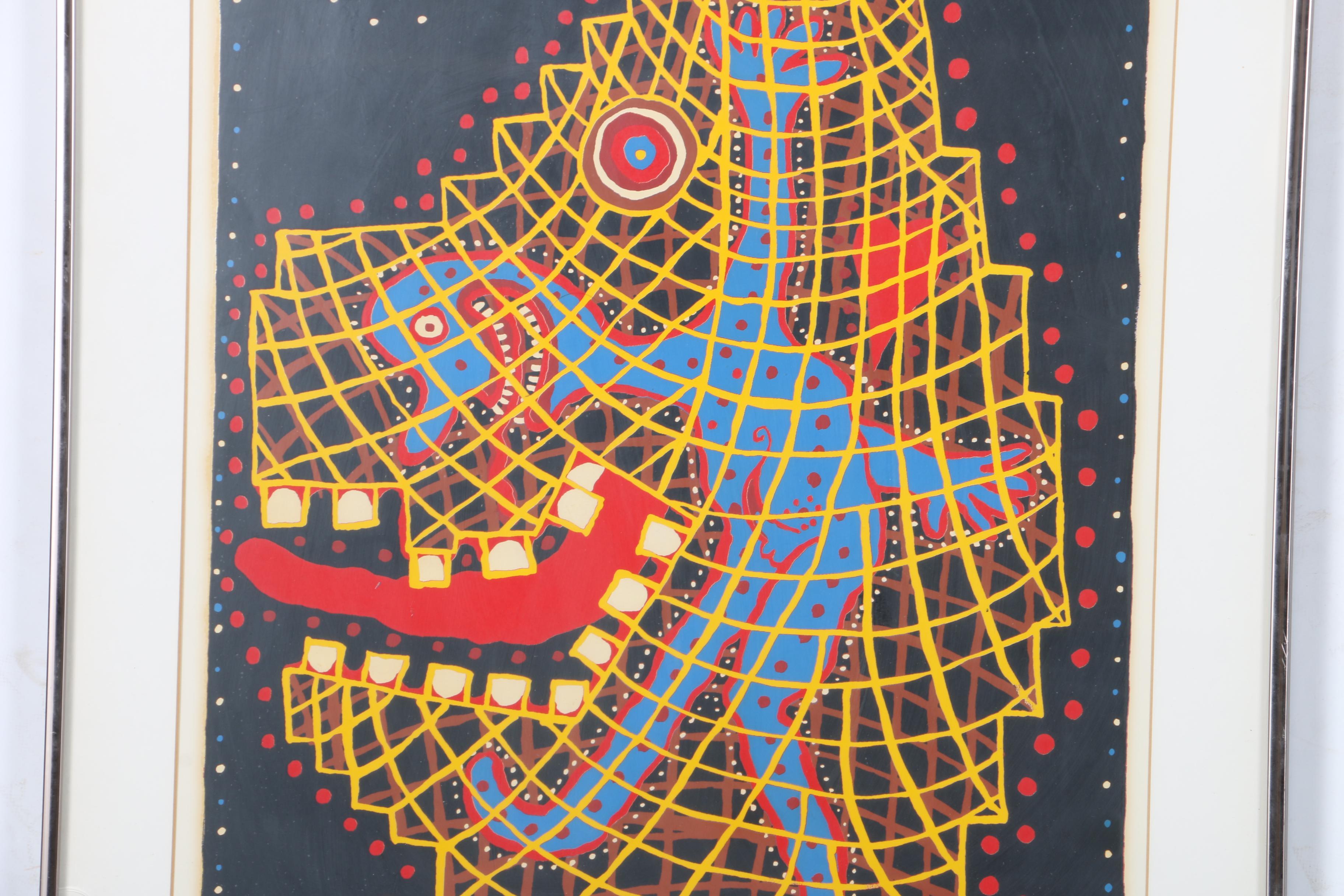 Mark Bulwinkle Limited Edition Serigraph "Beast Gets Ate by the Bird Cage Man"