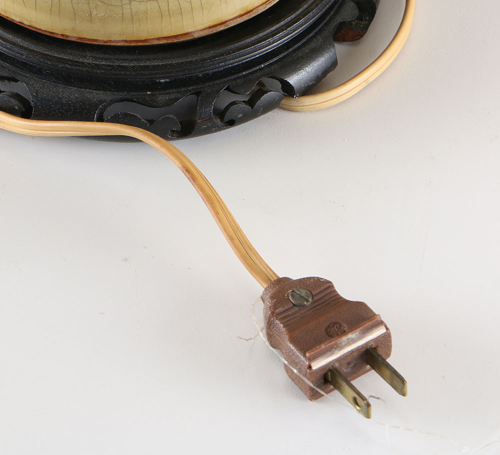 Pair Olive Green Ceramic Table Lamps