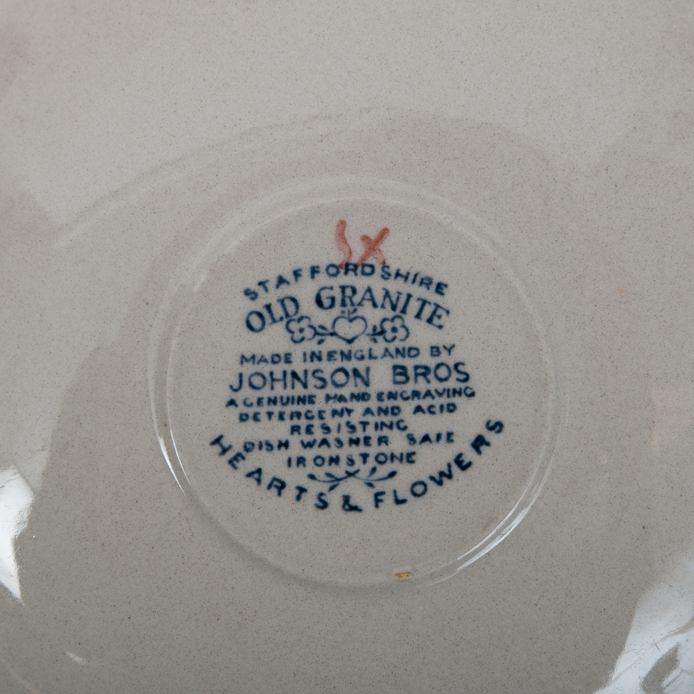 Johnson Brothers Old Granite "Hearts & Flowers" Ironstone Dinner Service