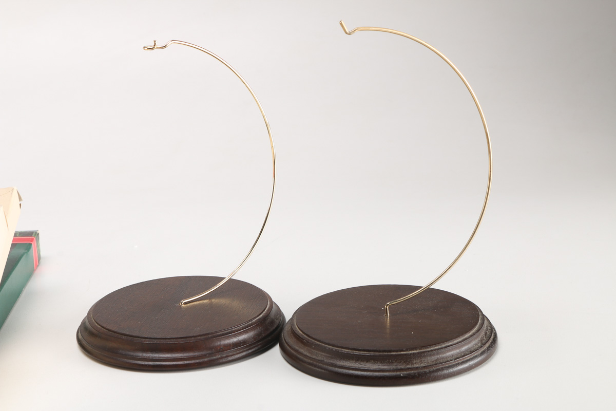 Collection of Ornament Displays and Thomas Kinkade Ornaments