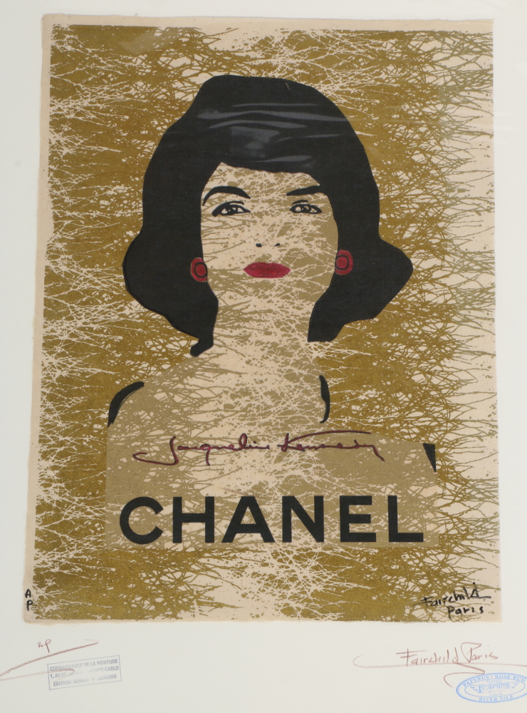 John Fairchild Paris Artist Proof Serigraph of Jacqueline Kennedy