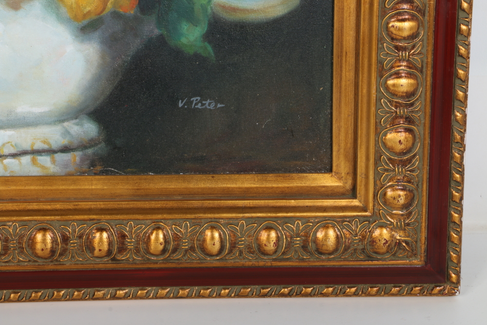 Original Oil on Canvas Still Life Signed V. Peter