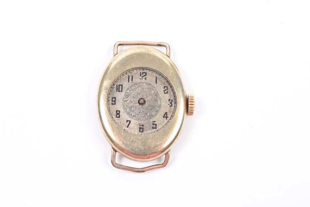 Gold Filled Watch Case and Gold Tone Earrings