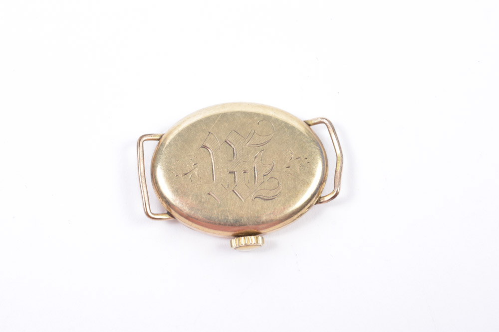 Gold Filled Watch Case and Gold Tone Earrings