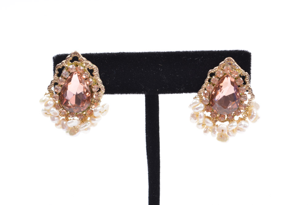 Gold Filled Watch Case and Gold Tone Earrings