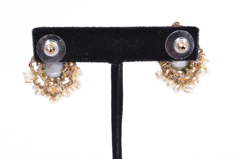 Gold Filled Watch Case and Gold Tone Earrings