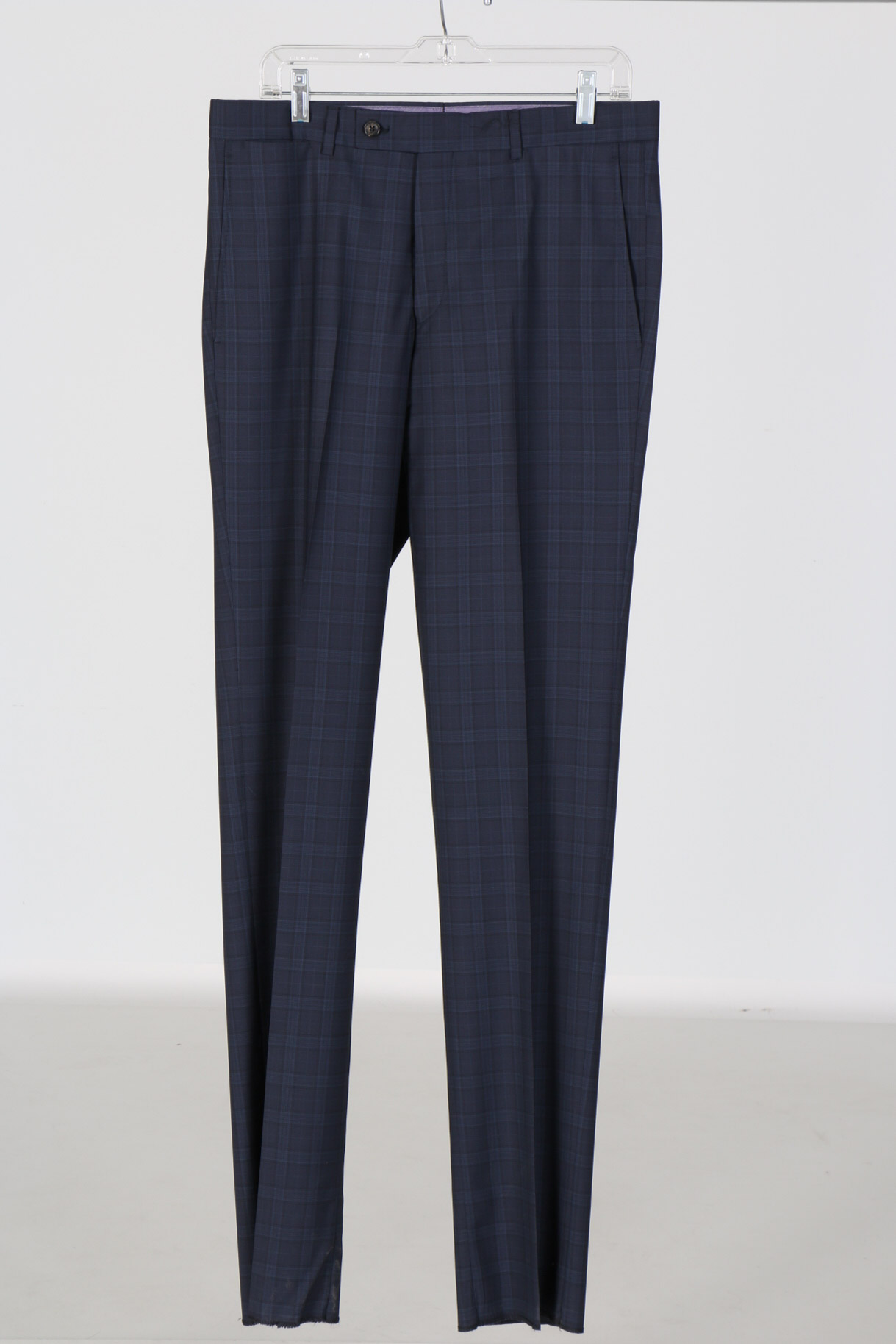 Ted Baker Navy Checked Wool Three Piece Suit