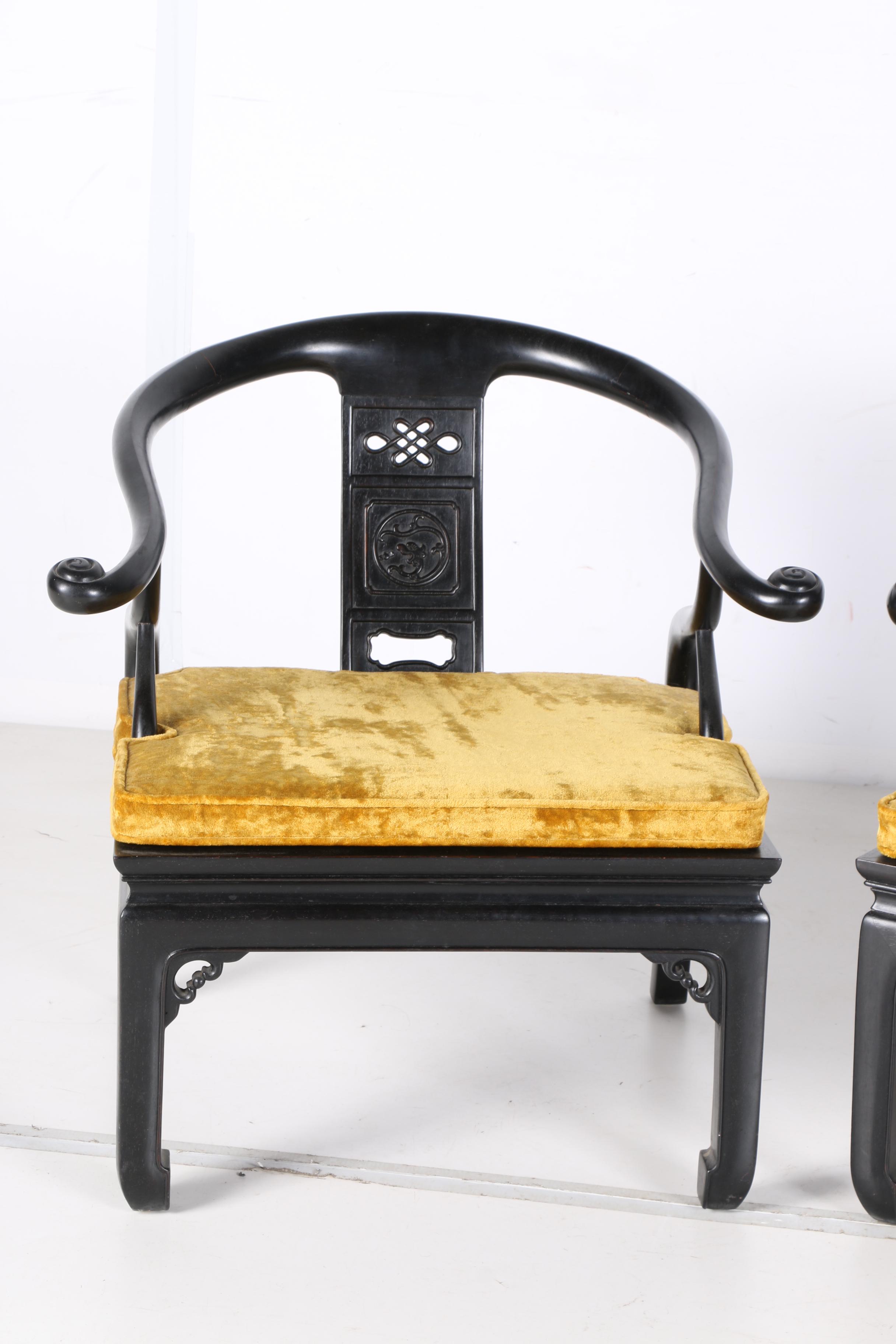 1960's Royal Cathay Teak Chinese Horseshoe Chairs