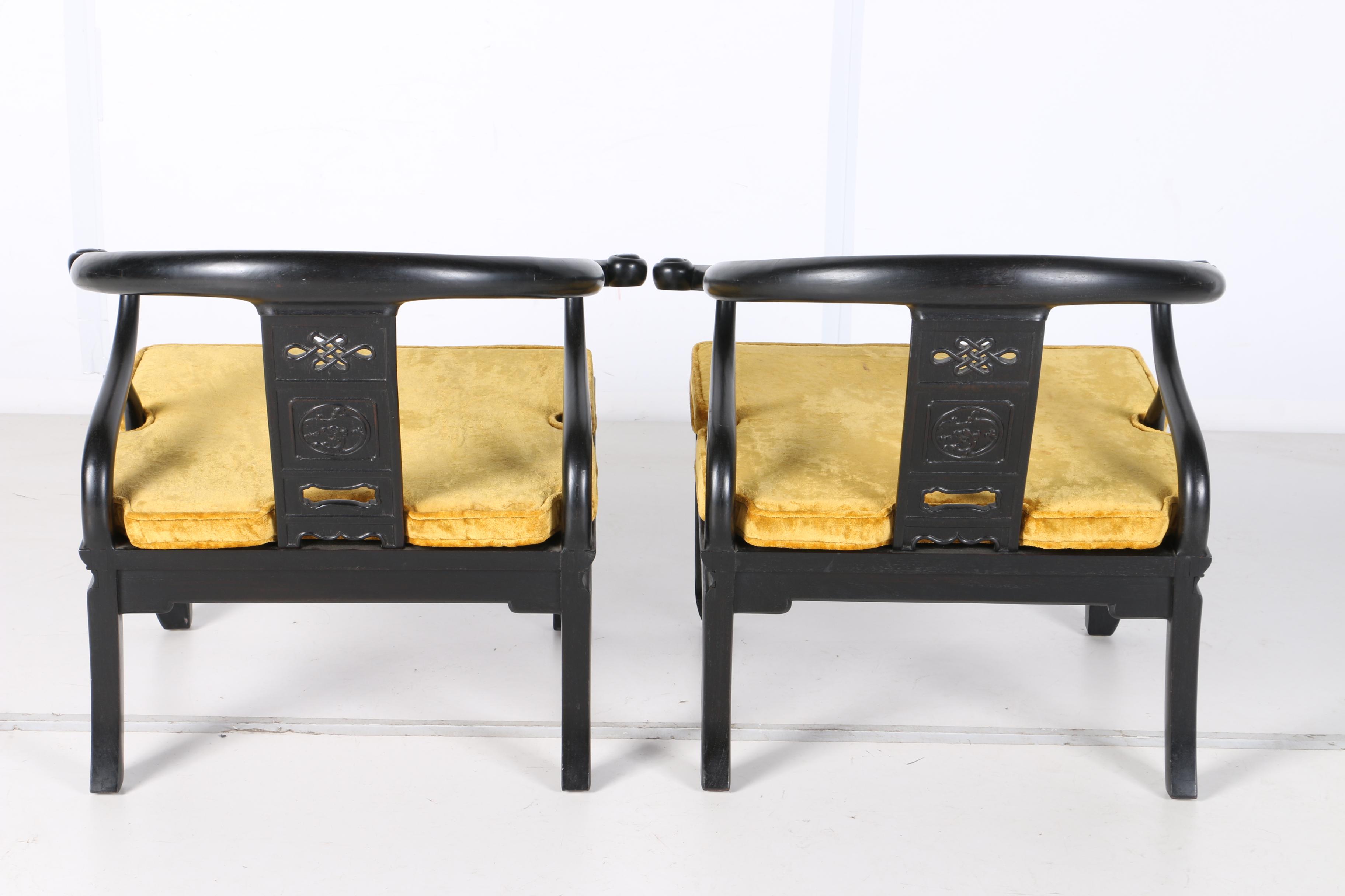 1960's Royal Cathay Teak Chinese Horseshoe Chairs