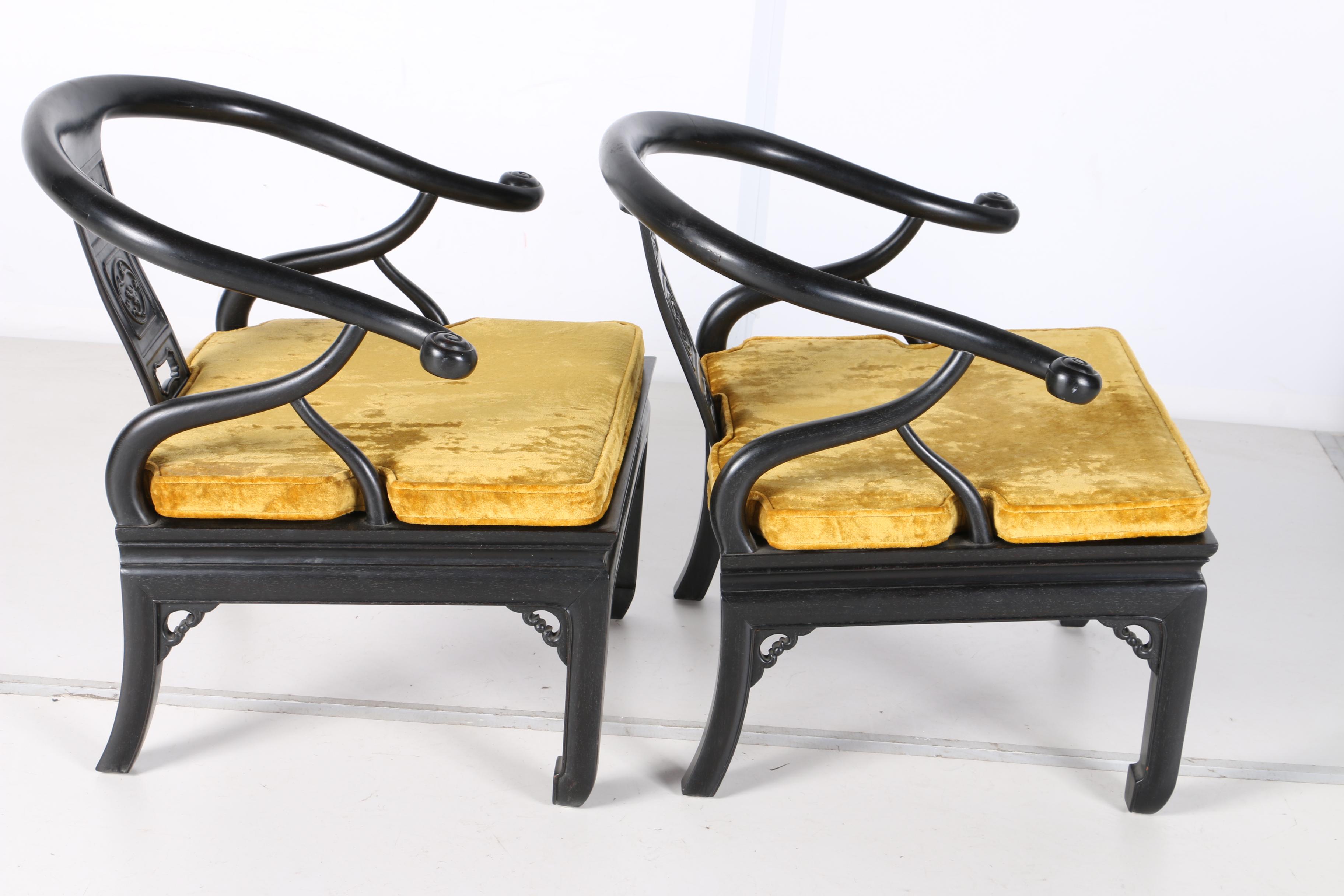 1960's Royal Cathay Teak Chinese Horseshoe Chairs