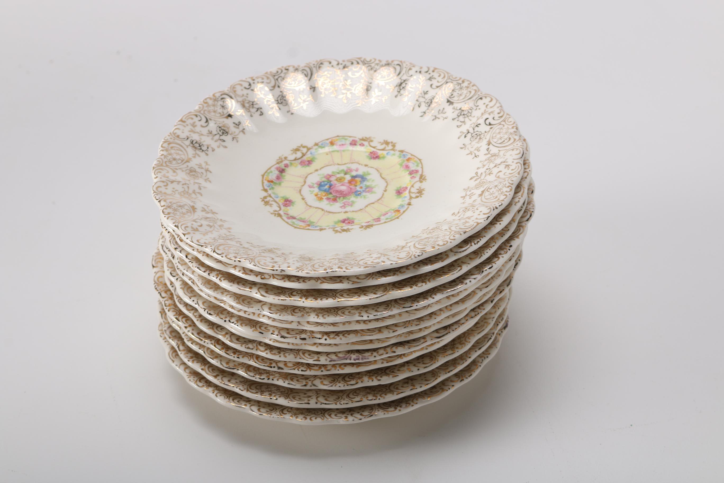 Set of American Limoges 22K Gold "Toledo Delight" Tableware