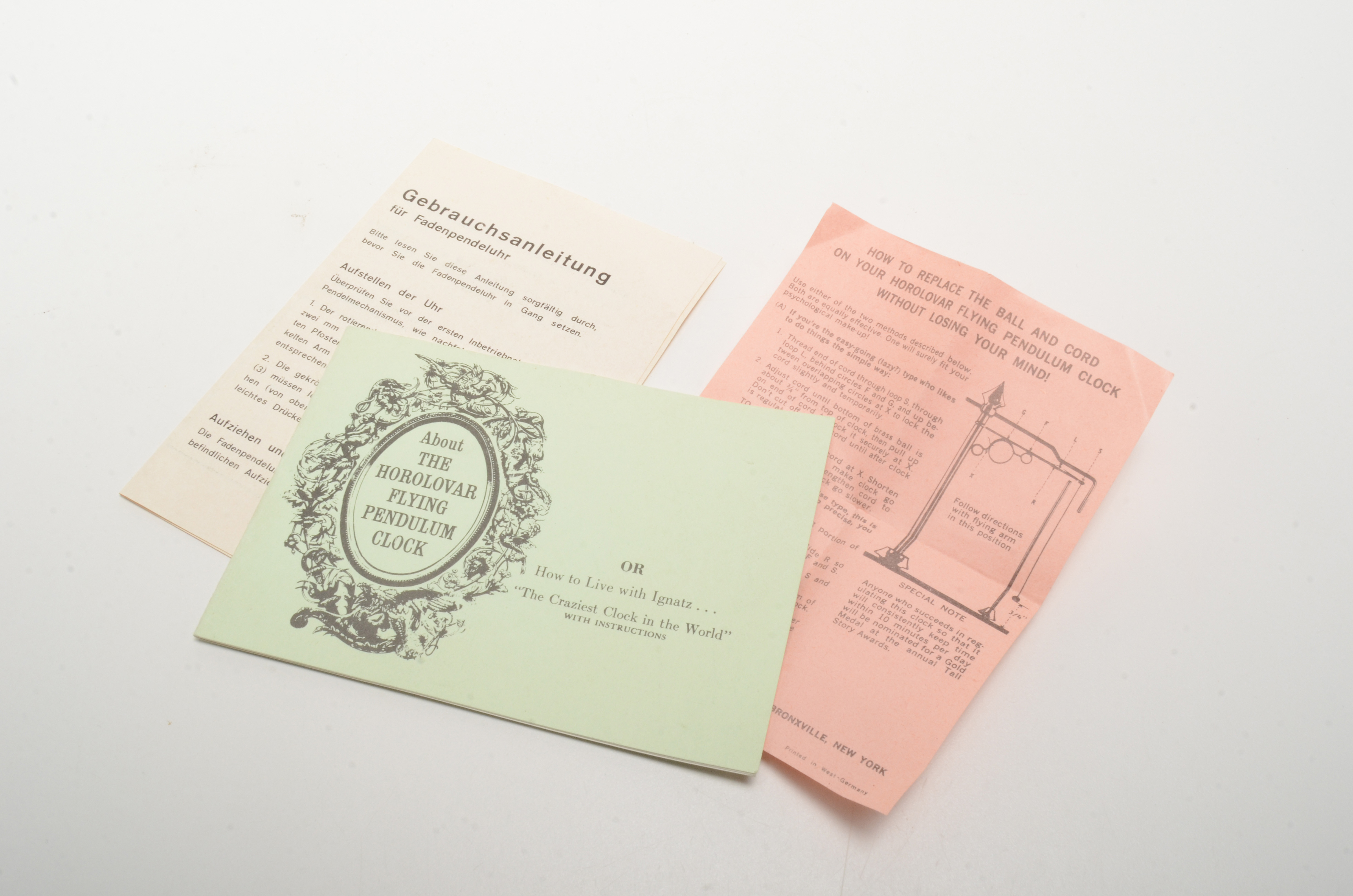 Vintage Horolovar Flying Pendulum Clock