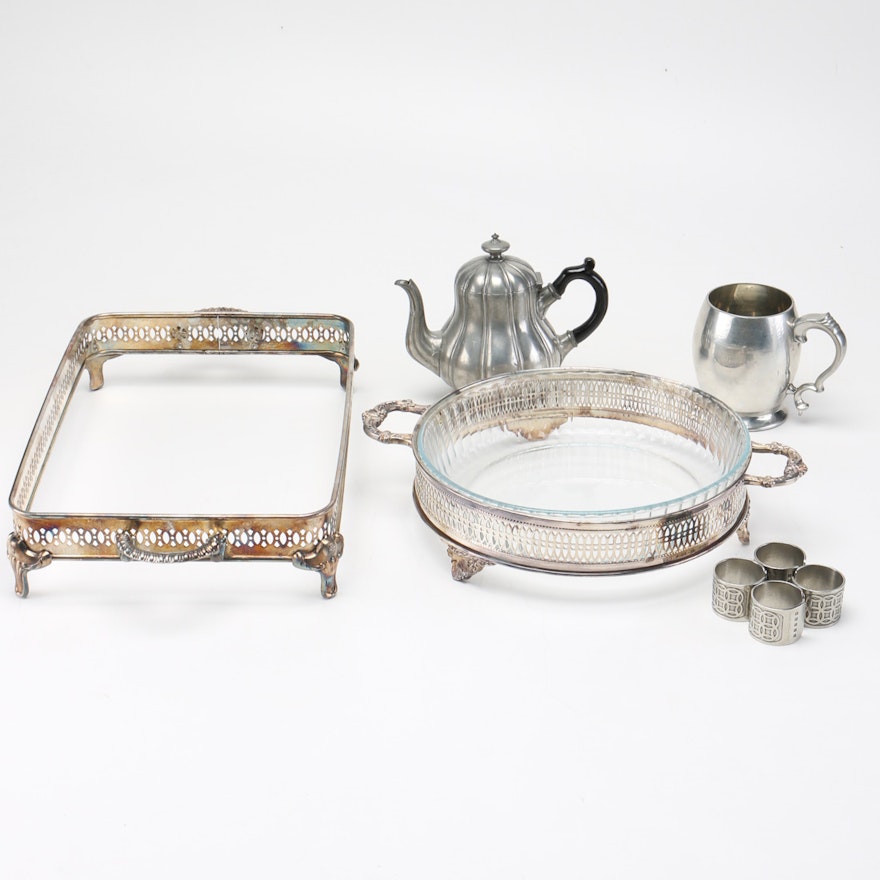 Assortment of Silver Plate and Pewter Tableware