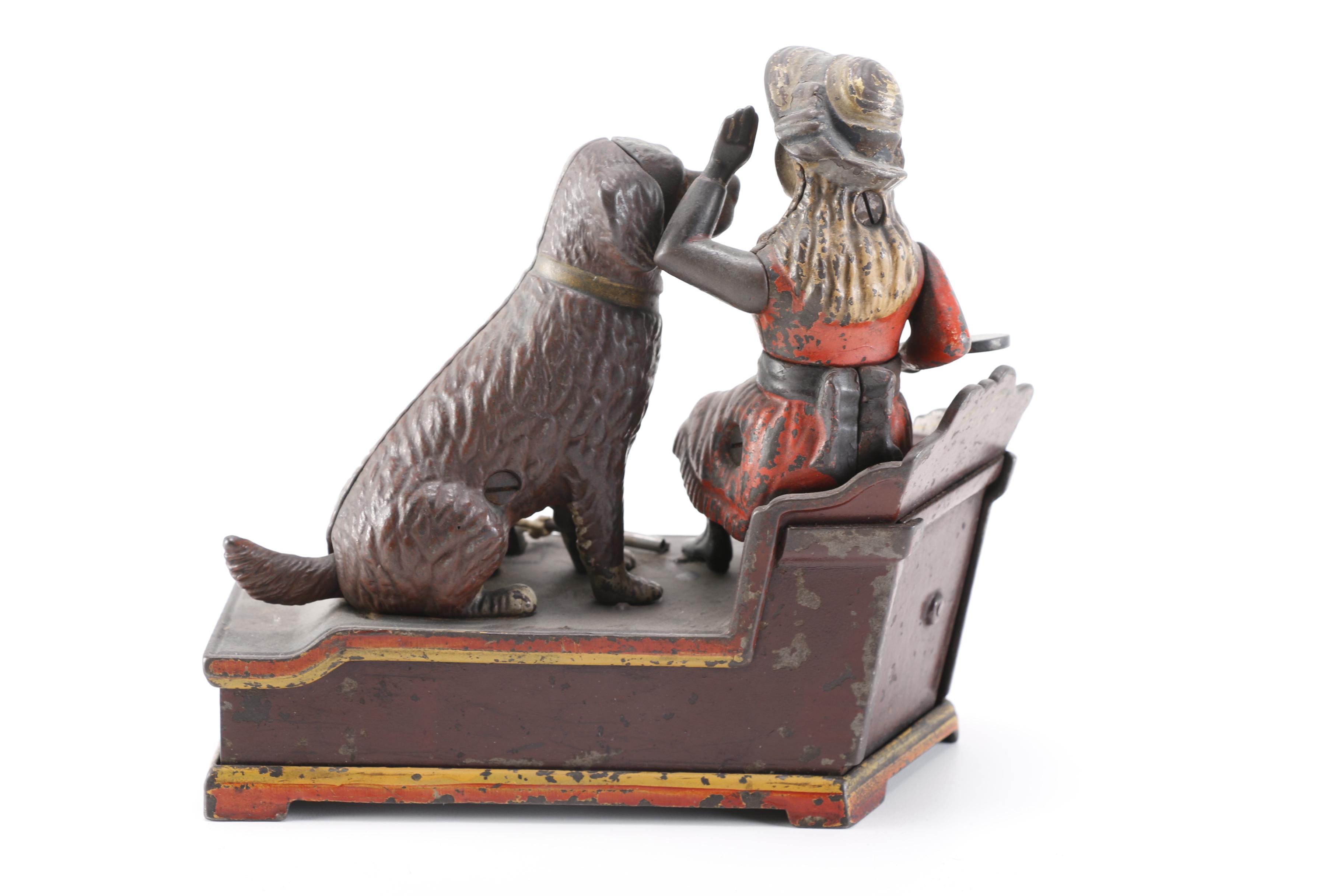 Antique Shepherd Hardware Co. "Speaking Dog" Cast Iron Toy Bank