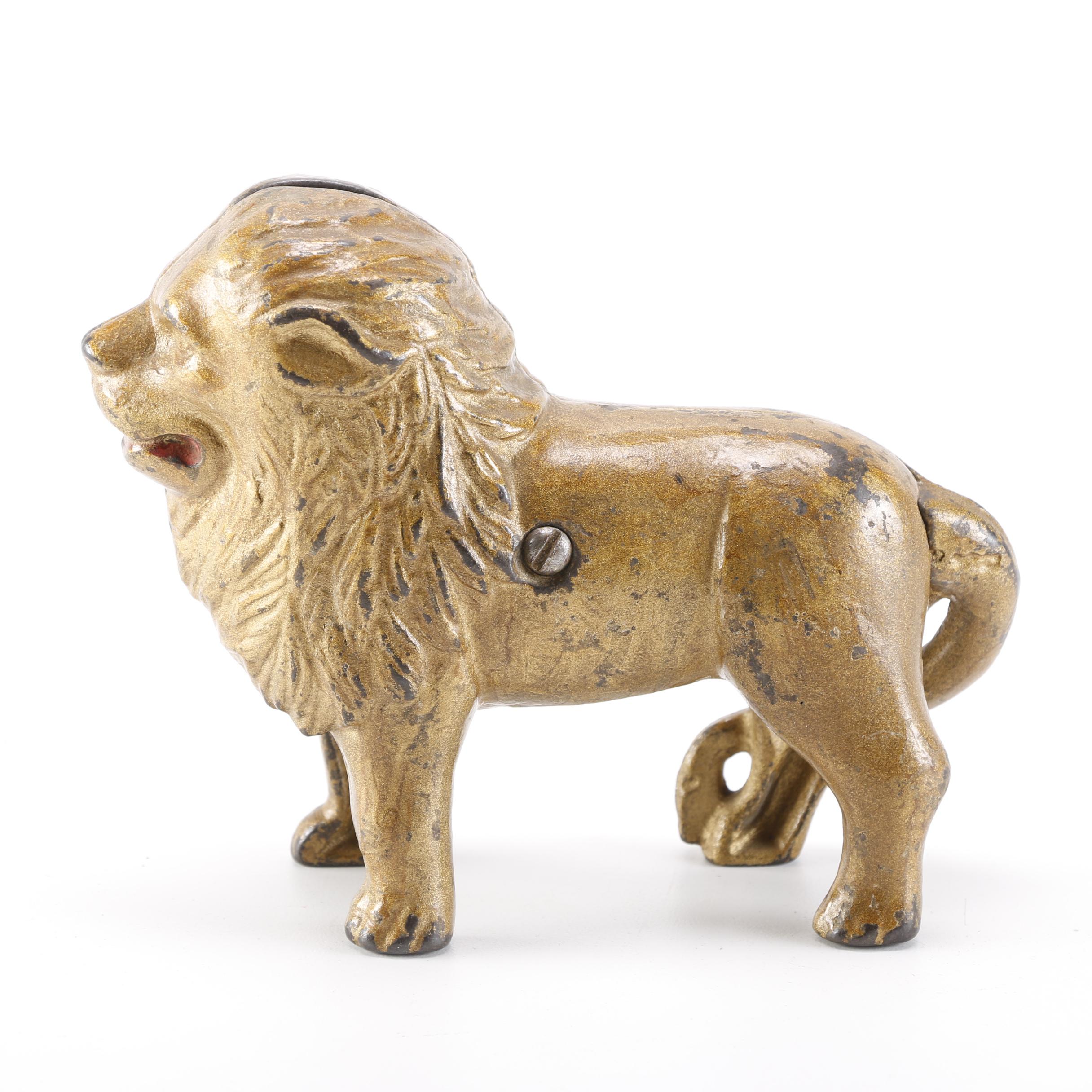 Cast Iron Lion Bank