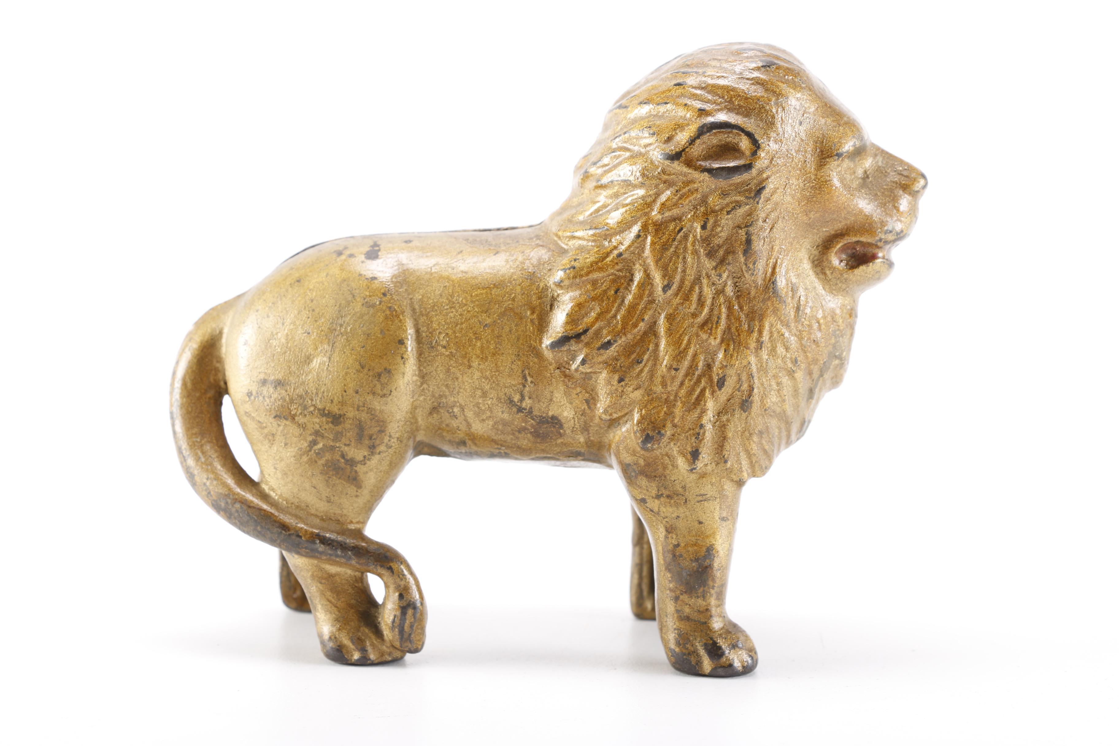 Cast Iron Lion Bank