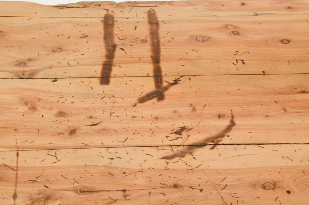 Distressed Wood Coffee Table with Cabinets