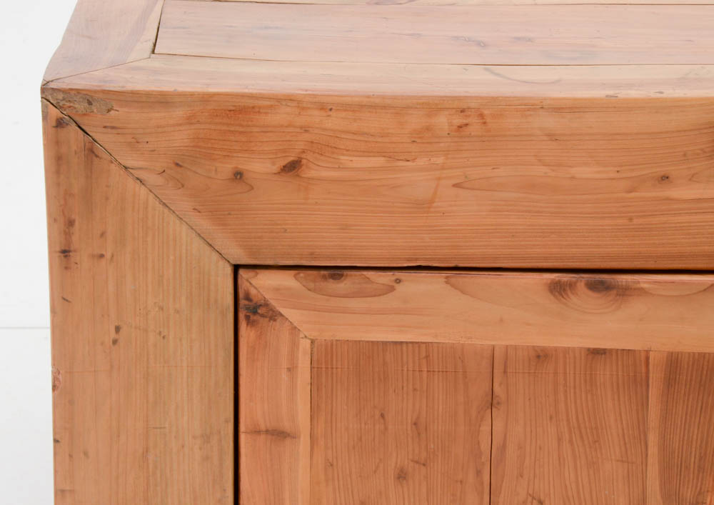 Distressed Wood Coffee Table with Cabinets