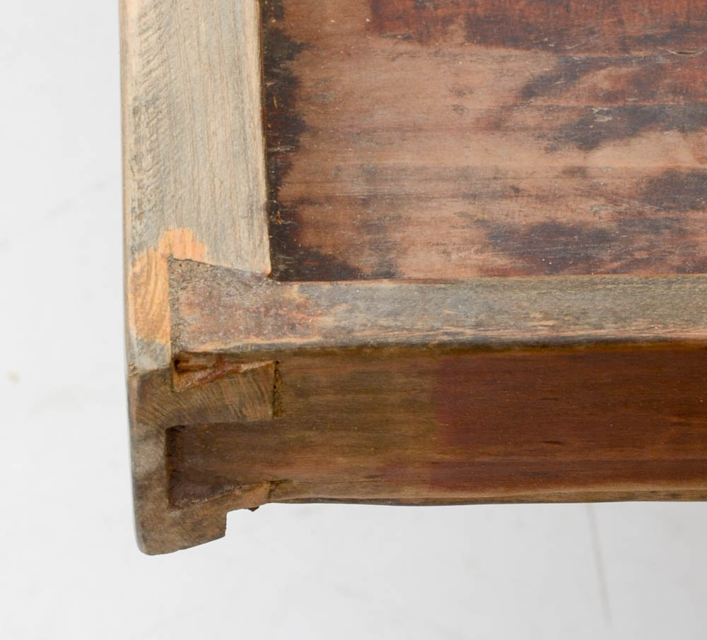 Distressed Wood Coffee Table with Cabinets