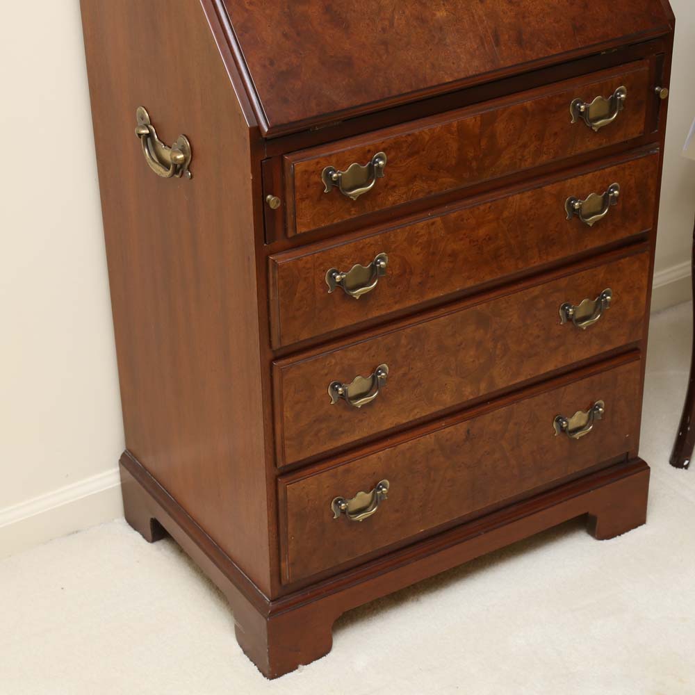 Vintage Hickory Chair Mahogany and Burlwood Secretary