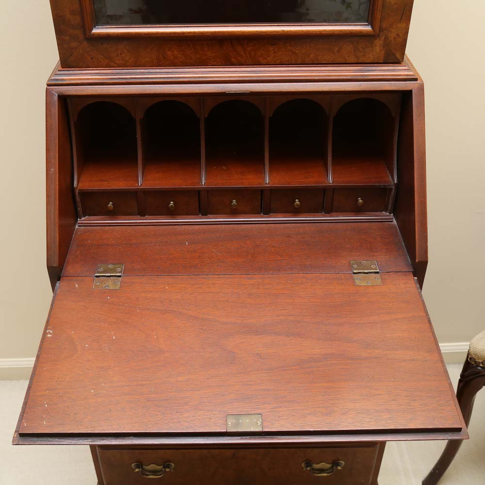Vintage Hickory Chair Mahogany and Burlwood Secretary
