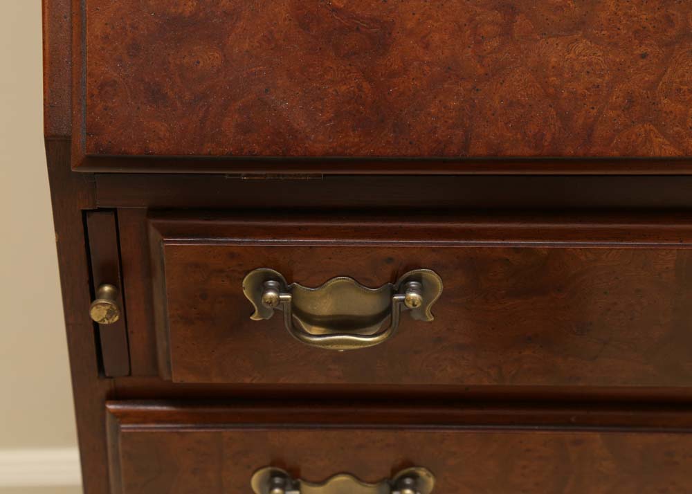 Vintage Hickory Chair Mahogany and Burlwood Secretary