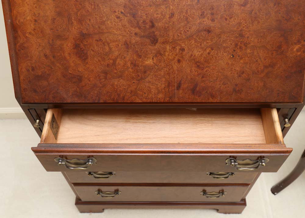 Vintage Hickory Chair Mahogany and Burlwood Secretary