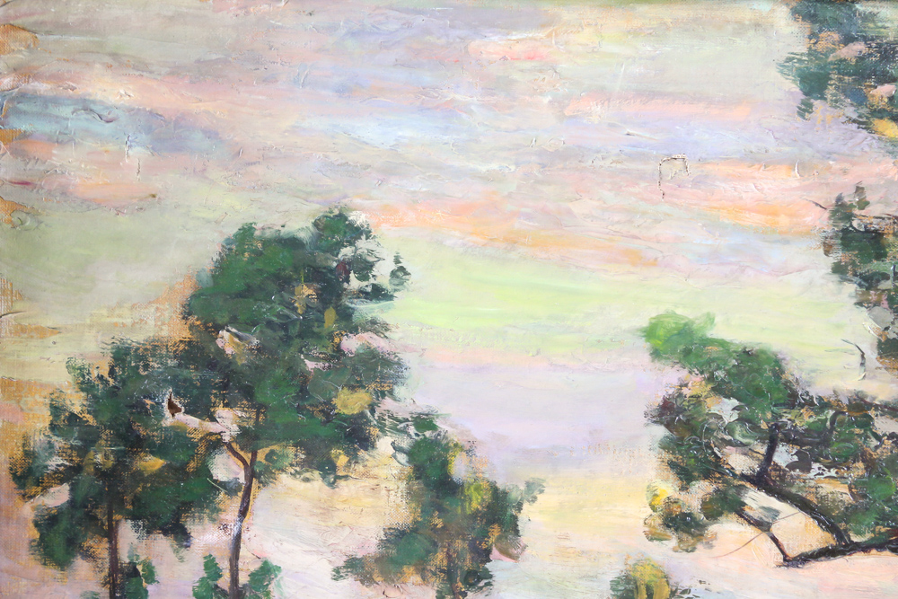 Antique Oil on Canvas with Elaborate Gilt Frame