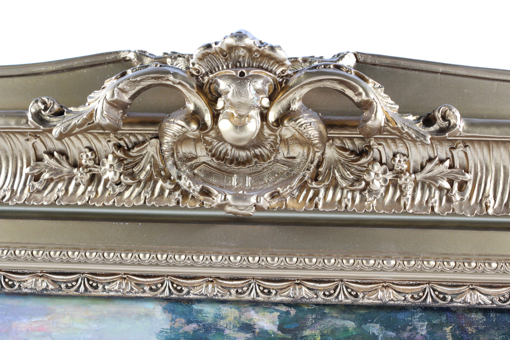 Antique Oil on Canvas with Elaborate Gilt Frame