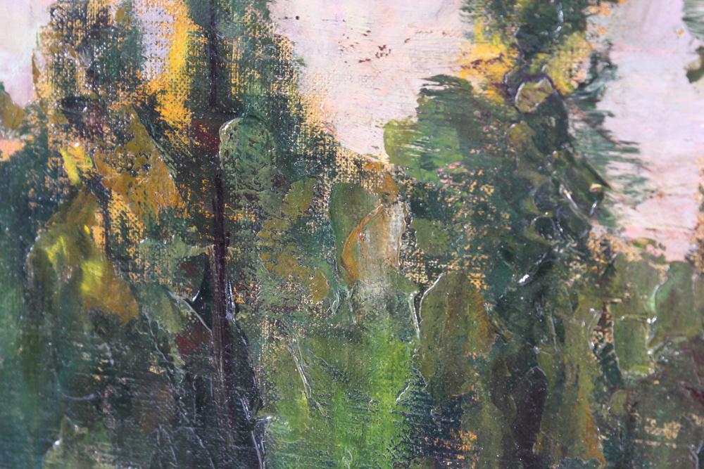 Antique Oil on Canvas with Elaborate Gilt Frame