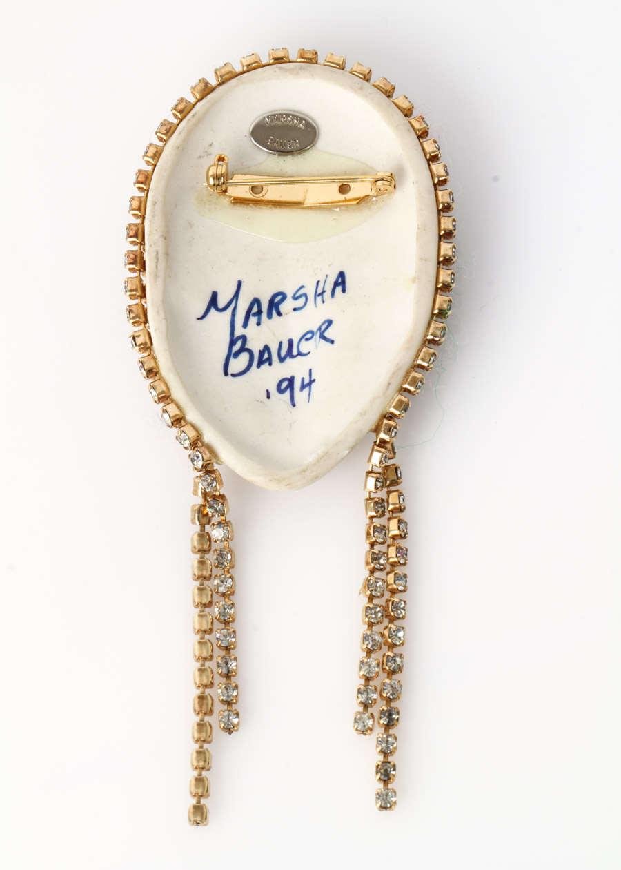 Marsha Bauer Art Deco Style Mask Brooch
